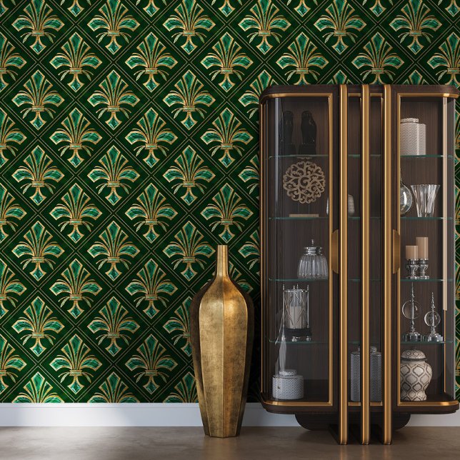 アールデコフルーアデリス・マラカイトと金ゴールド 壁紙 (クリエイターアップロード済み)