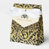 アールデコフレームとシャンデリア黒,金ゴールド結婚ズ フェイバーボックス (正面サイド)