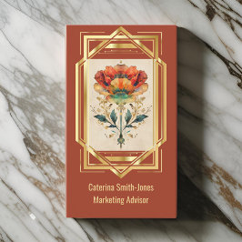 アールデコフレームのポピーエレガントヴィンテージ 名刺