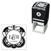 アールデコフレームアンパサンドカップル2イニシャルモノグラム セルフインキングスタンプ (インサイチュ)