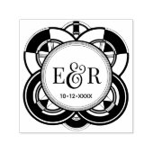 アールデコフレームアンパサンドカップル2イニシャルモノグラム セルフインキングスタンプ (デザイン)