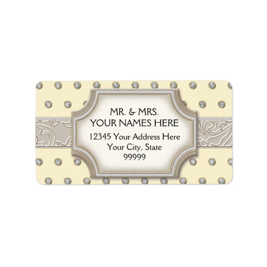 アールデコフレームシャンパンシルバージュエルドット ラベル (正面)