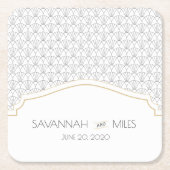 アールデコフレームスクエア紙コースター スクエアペーパーコースター (正面)