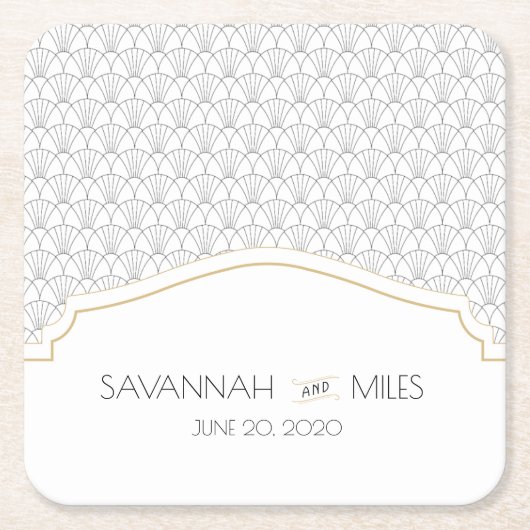 アールデコフレームスクエア紙コースター スクエアペーパーコースター (正面)