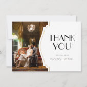 アールデコフレーム写真サンキューフラットカード 招待状 (正面)