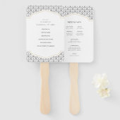 アールデコフレーム結婚式プログラム ハンドファン (正面&裏面)