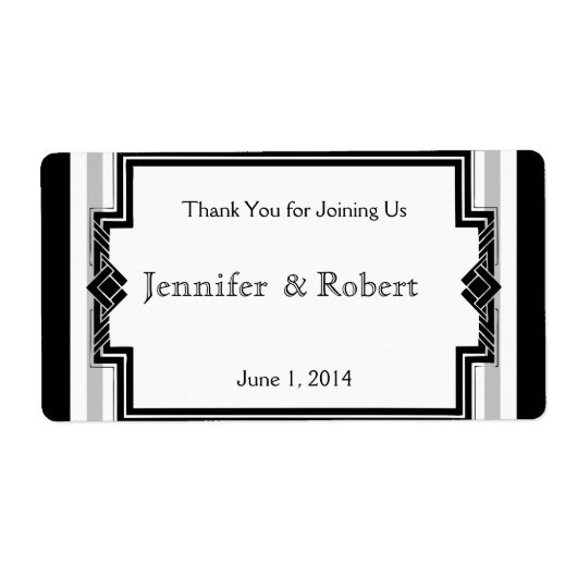 アールデコフレ結婚ームのウォーターボトルラベル ラベル (正面)