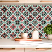 アールデコフローラデザイン（ピンク、ブラック、ミント） タイル