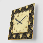 アールデコフローラファンスタイル スクエア壁時計 (傾斜)