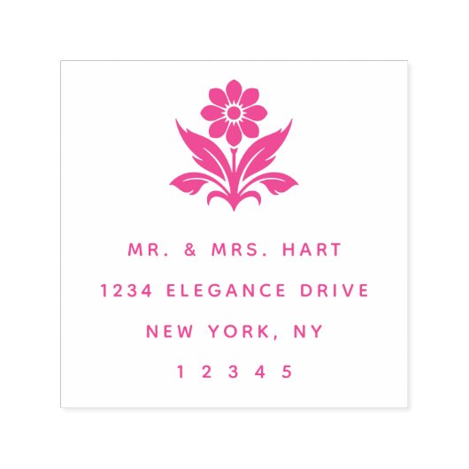 アールデコフローラフラワークラシック差出人住所リッチ セルフインキングスタンプ (デザイン)