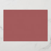 アールデコフローラロータスウェディング日付金ゴールドの保存 箔招待状 (裏面)