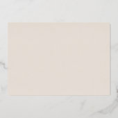 アールデコフローラロータスウェディング日付金ゴールドの保存 箔招待状 (裏面)