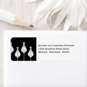 アールデコフローラ差出人住所ラベル、黒 ラベル (インサイチュ)