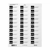 アールデコフローラ差出人住所ラベル、黒 ラベル (フルシート)