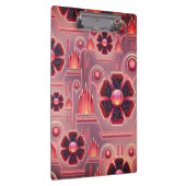 アールデコフローラ幾何学模様ピンクオレンジ クリップボード (右)