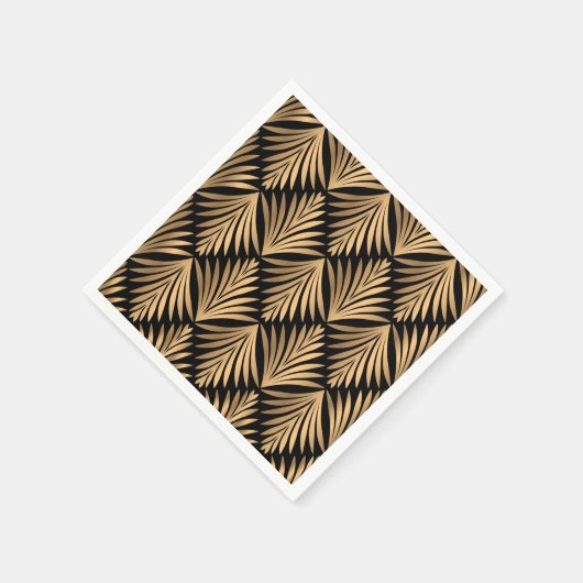 アールデコフローラ素晴らしギャツビーブラック金ゴールドズ結婚ズ スタンダードカクテルナプキン (角)