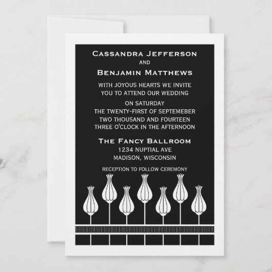 アールデコフローラ結婚式招待状 招待状 (正面)