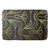 アールデコフローラ黒と金ゴールド バスマット (正面)