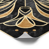 アールデコフローラ。金ゴールドと大理石 ポスター (角)