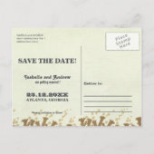 アールデコフローラrefwi2結婚式の日付を保存 案内ポストカード (裏面)