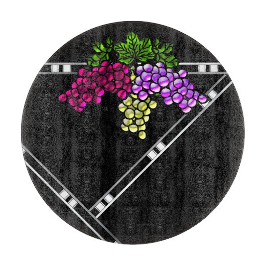 アールデコブドウの黒 カッティングボード (正面)