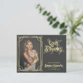 アールデコブライダルシャワーの愛感謝していとあなたの写真 ポストカード (スタンド正面)