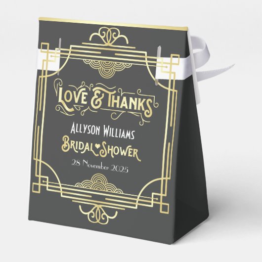アールデコブライダルシャワーエレガント金ゴールドグレエレガントー フェイバーボックス (裏面サイド)
