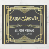 アールデコブライダルシャワーエレガント金ゴールドグレーの好意 ビールラベル (シングルラベル)