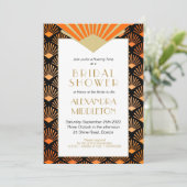 アールデコブライダルシャワーオレンジブラック金ゴールドヴィンテージ 招待状 (スタンド正面)
