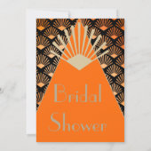 アールデコブライダルシャワーオレンジブラック金ゴールドヴィンテージ 招待状 (裏面)