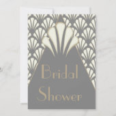 アールデコブライダルシャワーグレー金ゴールドヴィンテージ 招待状 (裏面)