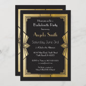 アールデコブライダルシャワーバチェロレッテギャツビー 招待状 (正面/裏面)