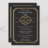 アールデコブライダルシャワーバチェロレッテ1920s 招待状 (正面/裏面)