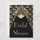 アールデコブライダルシャワーブラック金ゴールドヴィンテージ 招待状 (裏面)