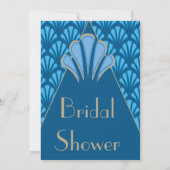 アールデコブライダルシャワーブルーヴィンテージ 招待状 (裏面)