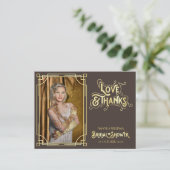 アールデコブライダルシャワー金ゴールドあなたの写真 ポストカード (スタンド正面)