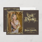 アールデコブライダルシャワー金ゴールドあなたの写真 ポストカード (正面/裏面)