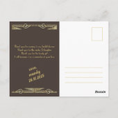 アールデコブライダルシャワー金ゴールドあなたの写真 ポストカード (裏面)