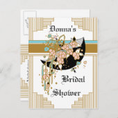 アールデコブライダルシャワー インビテーションポストカード (正面/裏面)
