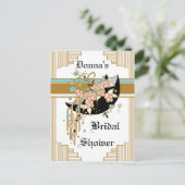 アールデコブライダルシャワー インビテーションポストカード (スタンド正面)