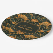 アールデコブライダルダイヤモンド金ゴールドと緑 ペーパープレート (アングル)