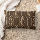 アールデコブラウンと金ゴールド ランバークッション (ブランケット)