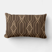 アールデコブラウンと金ゴールド ランバークッション (正面)