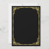 アールデコブラックおよび金ゴールド結婚式招待状カード 招待状 (裏面)