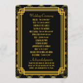 アールデコブラックおよび金ゴールド結婚式 プログラム (裏面)