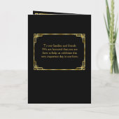 アールデコブラックおよび金ゴールド結婚式 プログラム (裏面)