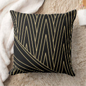 アールデコブラックおよび金ゴールド装飾用クッション クッション (ブランケット)