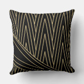 アールデコブラックおよび金ゴールド装飾用クッション クッション (裏面)