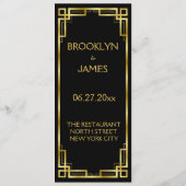 アールデコブラックと金ゴールドのメニュ結婚ー メニュー (裏面)