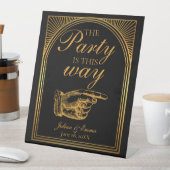 アールデコブラックと金ゴールドパーティーは次のように 台座サイン (インサイチュ)